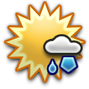 Regenschauer, Hagel, Regen, Nearby Thunderstorm, leicht bewölkt
